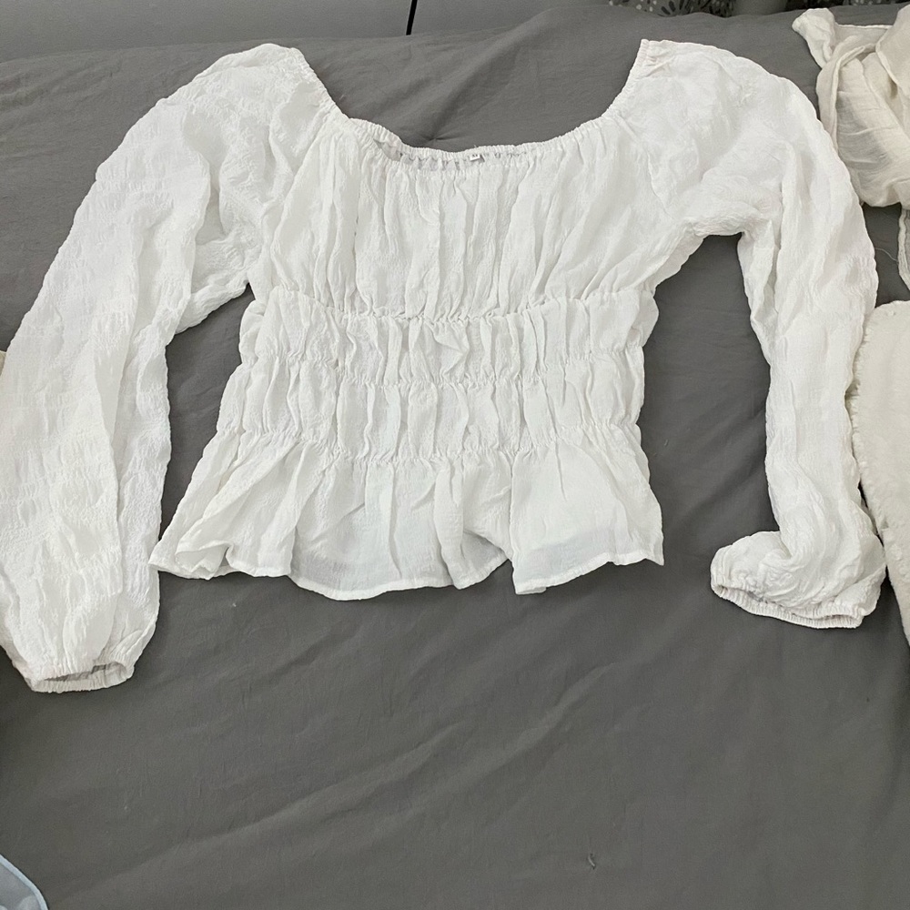 White peasant top- see through material